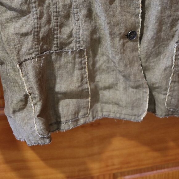 Ellen Tracy Vintage Brown Linen Button Down Boho Blouse 100% Linen 14 - Picture 9 of 12